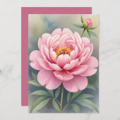 Printmedien Pink Peony Art drucken Dankeskarte (Vorne/Hinten)