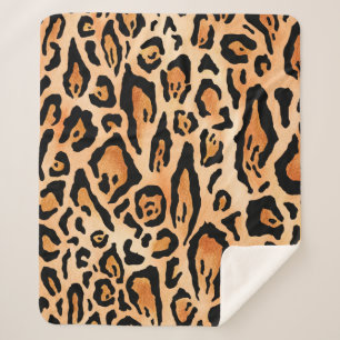 Printmuster der Watercolor-Cheetah Sherpadecke