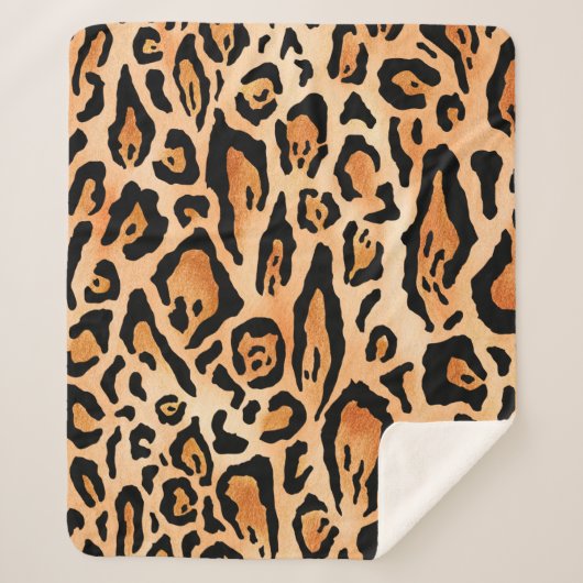 Printmuster der Watercolor-Cheetah Sherpadecke (Vorderseite)