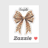 Printnamen-Skript für Bow Leopard Aufkleber (Blatt)