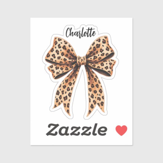 Printnamen-Skript für Bow Leopard Aufkleber (Blatt)