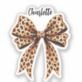 Printnamen-Skript für Bow Leopard Aufkleber (Vorderseite)