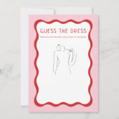 Printrosa Red Guess The Dress Bridal Game Einladung (Vorderseite)