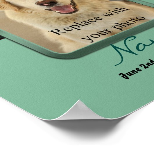 Prints auf meinem Herzen - Minze grün Poster (Ecke)