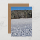 Prints in a snowy field Note Card Mitteilungskarte (Vorne/Hinten)