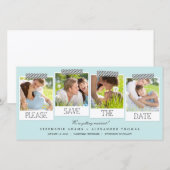 Prints Save the Date Foto Cards - Blau (Vorne/Hinten)