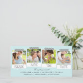 Prints Save the Date Foto Cards - Blau (Stehend Vorderseite)