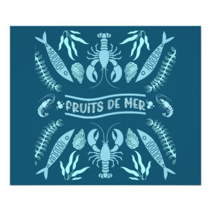 Prints von Meeresfrüchten Art Deco Fotodruck