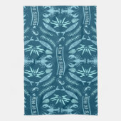Prints von Meeresfrüchten Art Deco Geschirrtuch (Vertikal)