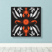 Prints von Meeresfrüchten Art Deco Leinwanddruck (Insitu (Holzboden))