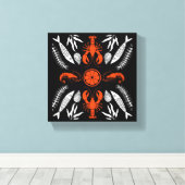 Prints von Meeresfrüchten Art Deco Leinwanddruck (Insitu (Holzboden))