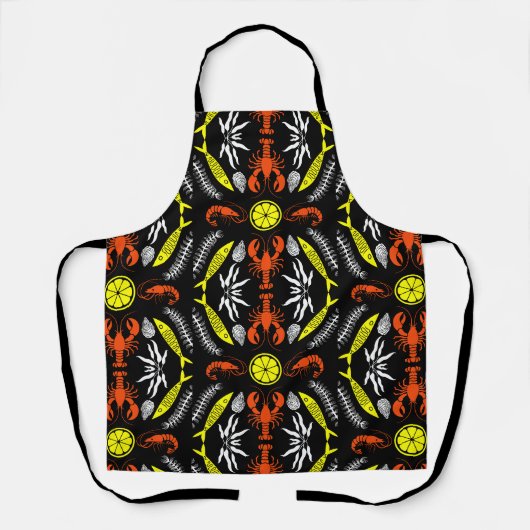 Prints von Meeresfrüchten Art Deco Schürze (Vorderseite)