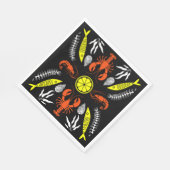 Prints von Meeresfrüchten Art Deco Serviette (Ecke)