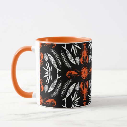 Prints von Meeresfrüchten Art Deco Tasse (Links)