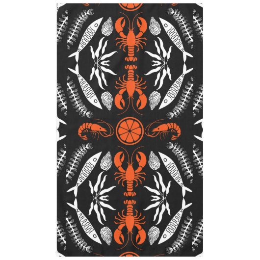 Prints von Meeresfrüchten Art Deco Tischdecke (Vorderseite)