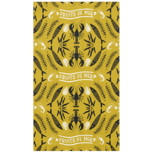 Prints von Meeresfrüchten Art Deco Tischdecke