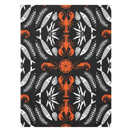 Prints von Meeresfrüchten Art Deco Tischdecke (Vorderseite)