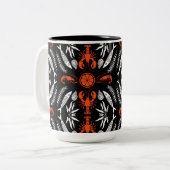 Prints von Meeresfrüchten Art Deco Zweifarbige Tasse (Vorderseite Links)