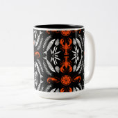 Prints von Meeresfrüchten Art Deco Zweifarbige Tasse (VorderseiteRechts)