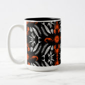 Prints von Meeresfrüchten Art Deco Zweifarbige Tasse (Links)