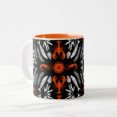 Prints von Meeresfrüchten Art Deco Zweifarbige Tasse (Vorderseite Links)