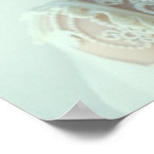 Printschönes Mädchen Weiße lässige Kleidung Poster (Ecke)