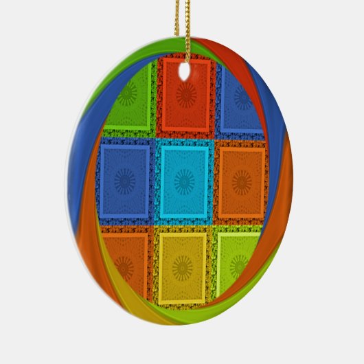 Printwerbung für karierte Strudel Keramik Ornament (Rechts)