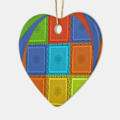 Printwerbung für karierte Strudel Keramik Ornament (Links)