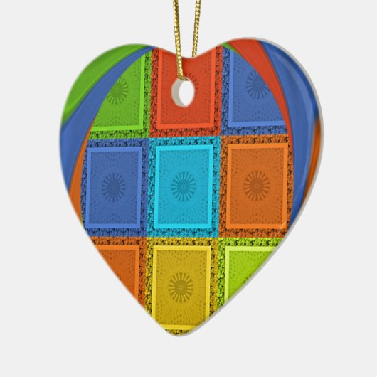 Printwerbung für karierte Strudel Keramik Ornament (Links)