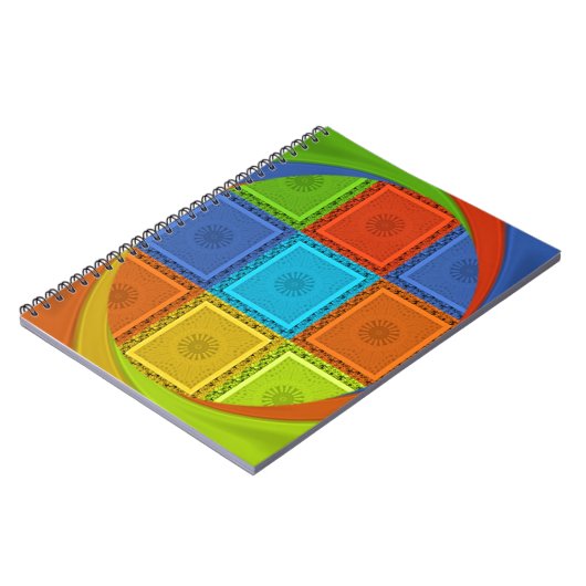 Printwerbung für karierte Strudel Notizblock (Linke Seite)