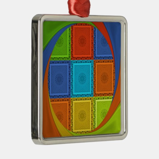 Printwerbung für karierte Strudel Ornament Aus Metall (Rechts)