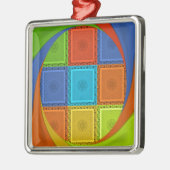 Printwerbung für karierte Strudel Ornament Aus Metall (Links)