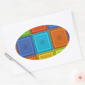 Printwerbung für karierte Strudel Ovaler Aufkleber (Umschlag)