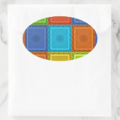 Printwerbung für karierte Strudel Ovaler Aufkleber (Tasche)