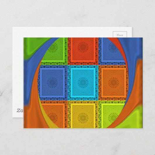 Printwerbung für karierte Strudel Postkarte (Vorne/Hinten)