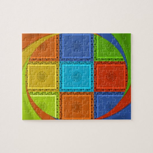 Printwerbung für karierte Strudel Puzzle (Horizontal)