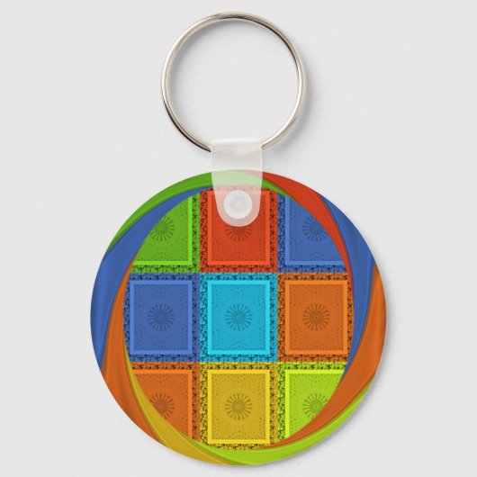 Printwerbung für karierte Strudel Schlüsselanhänger (Vorderseite)