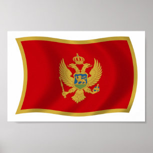 Printwerbung für Montenegro Flaggen Poster