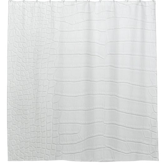 Printwerbung für weißes Krokodil Duschvorhang (Vorderseite)