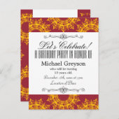 Printwerbung in Rot und Gelb Einladungspostkarte (Vorne/Hinten)