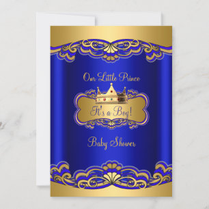 Prinz Baby-Party Royal Blau Goldene Krone Einladung