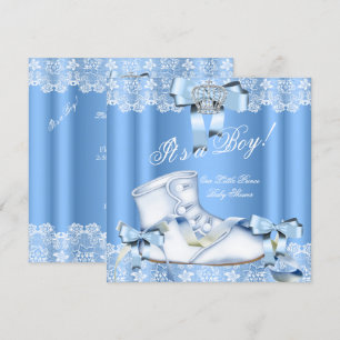 Prinz Baby Shower Baby Junge Blaue Schnürschuhe 6a Einladung