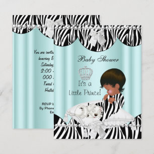 Prinz Baby Shower Junge Ethnisch Zebra Einladung