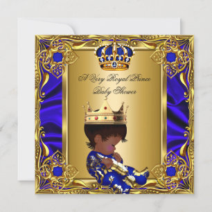 Prinz Baby Shower Königlich Gold Königlich Blau Ju Einladung