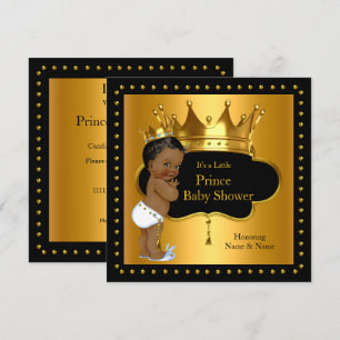 Prinz Baby Shower Süßer Junge Krone Ethnisch Einladung