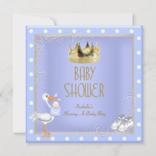 Prinz blau Baby Shower Junge Baby Krone Punkt Einladung