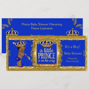 Prinz Boy ist auf dem Weg Royal Blau Gold Ethnisch Einladung