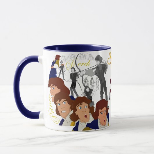 Prinz Derek Sketch Mug mit farbigem Rim&Handle Tasse (Links)