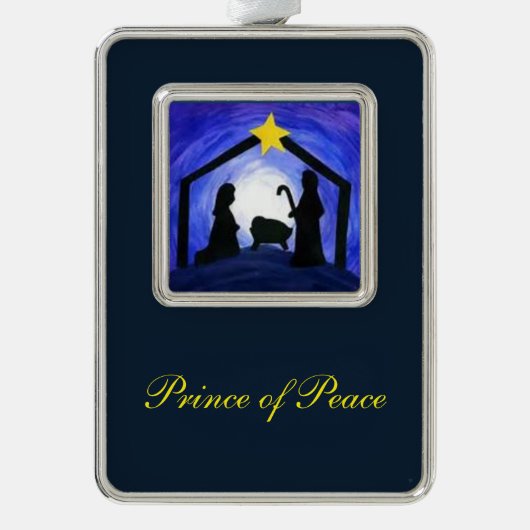 Prinz des Friedens - Ornamente Rahmen-Ornament Silber (Vorderseite)