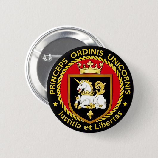 Prinz des Ordens des Einhorns Button (Vorne & Hinten)